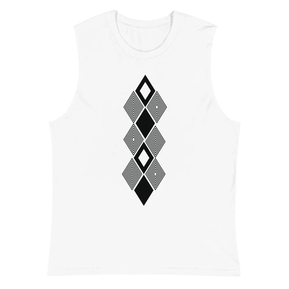 Black and white triangle design Muscle Tank product image (2)