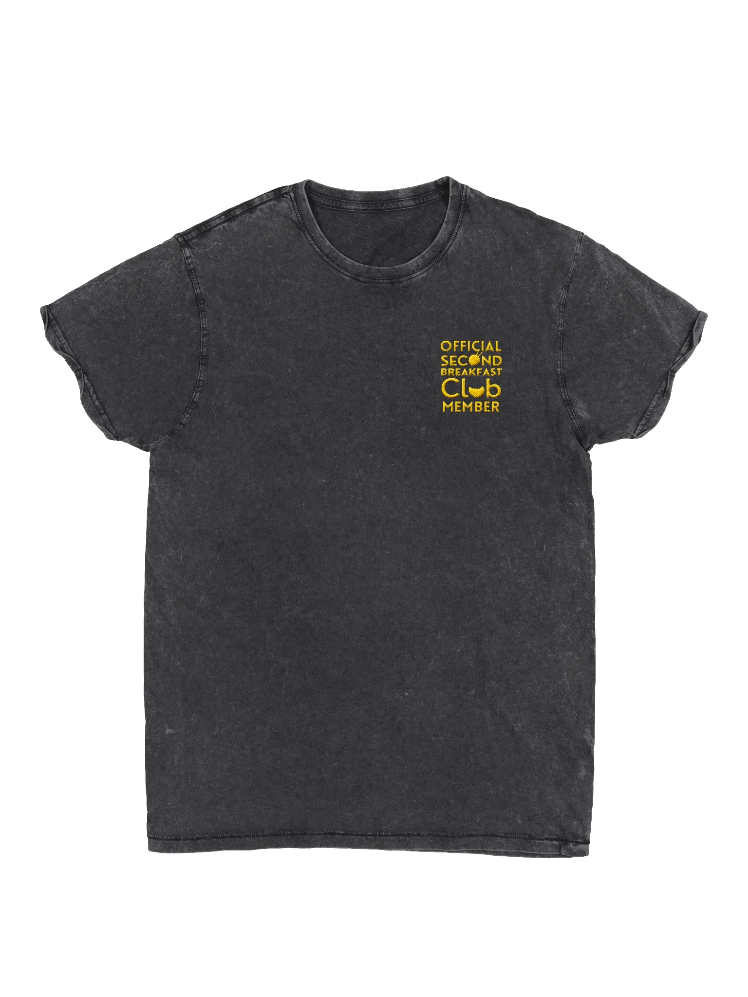 Embroidered Club Member Denim Grey T-Shirt