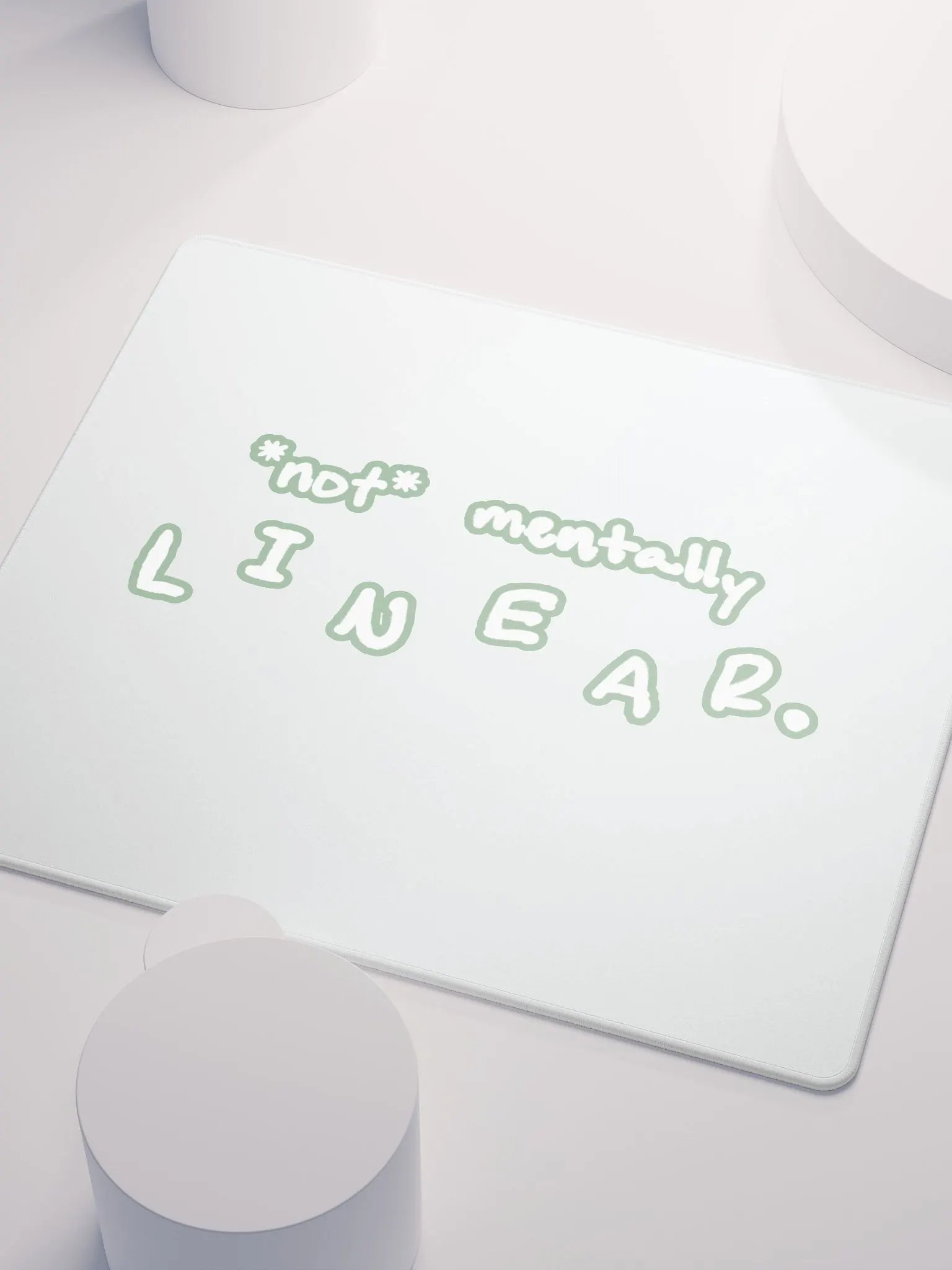 *not* mentally linear (lined design, #96B697) mouse pad product image (3)