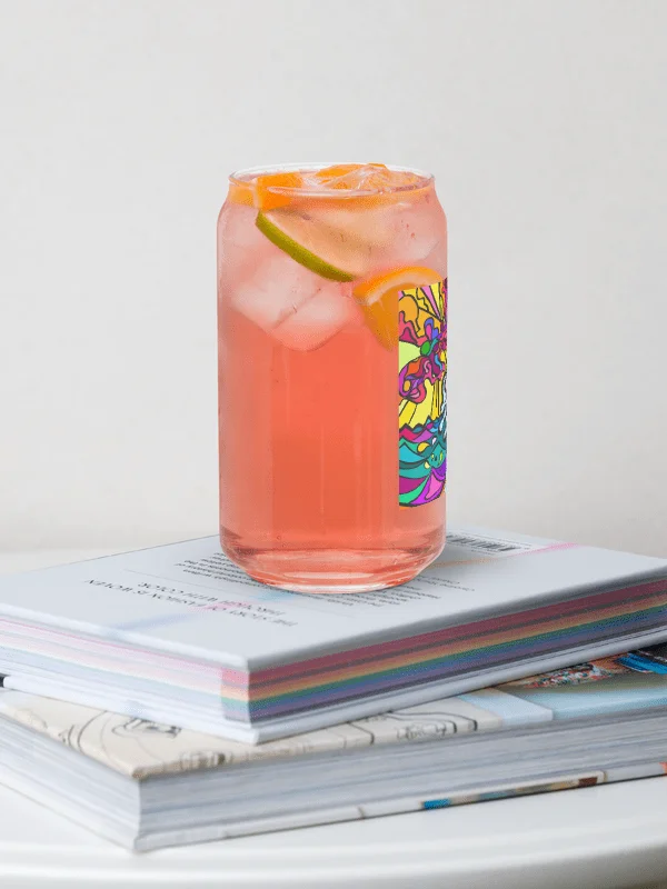 Vibrant Glass Can: A Fusion of Art and Function - Wave at Sunset product image (11)