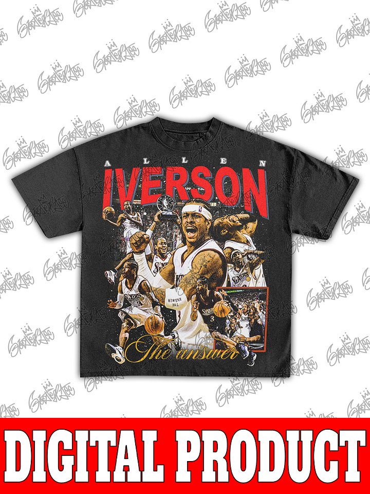 Allen Iverson Collage Vintage 90s Bootleg Graphic Design product image (1)