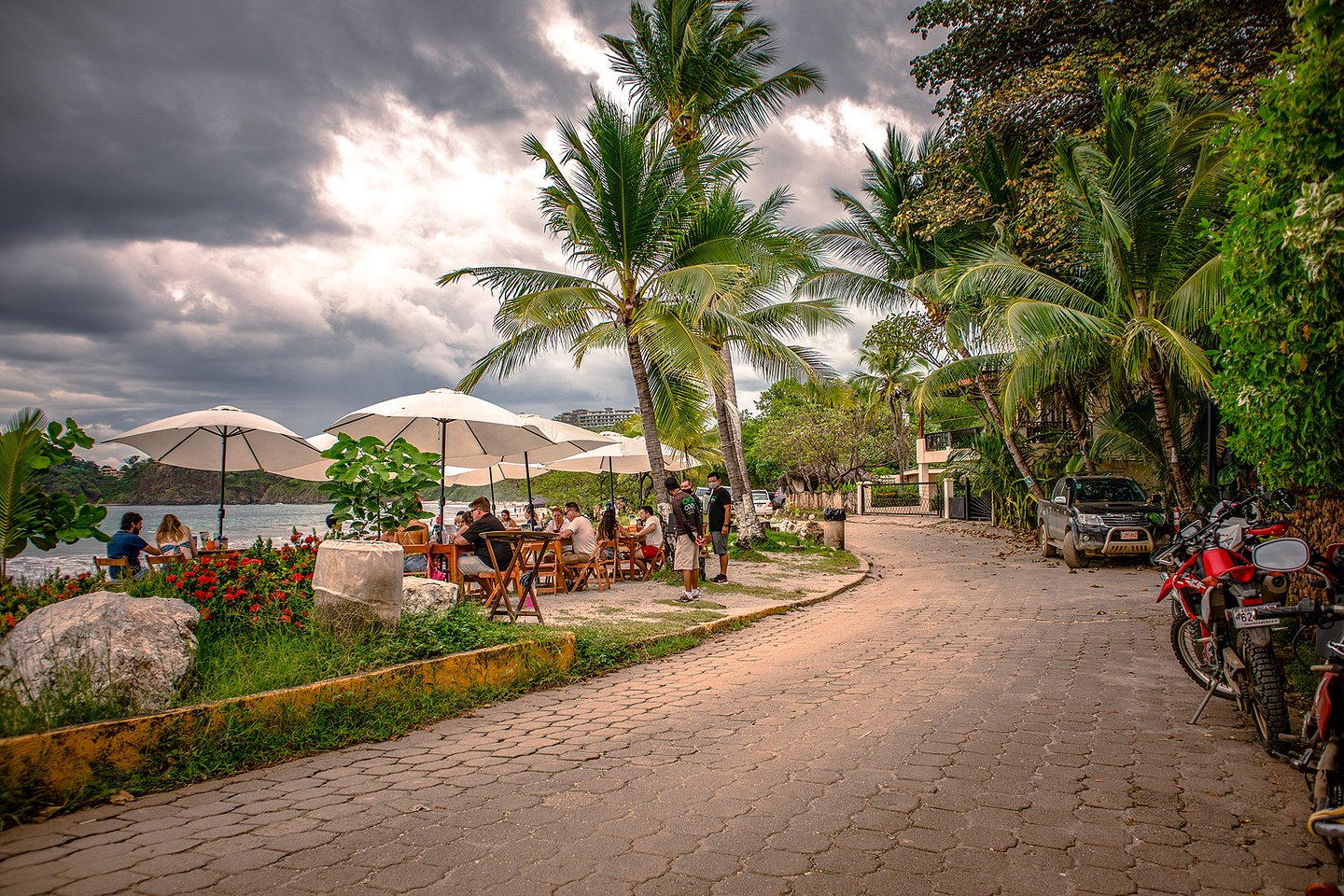 The beach road in Flamingo, Costa Rica