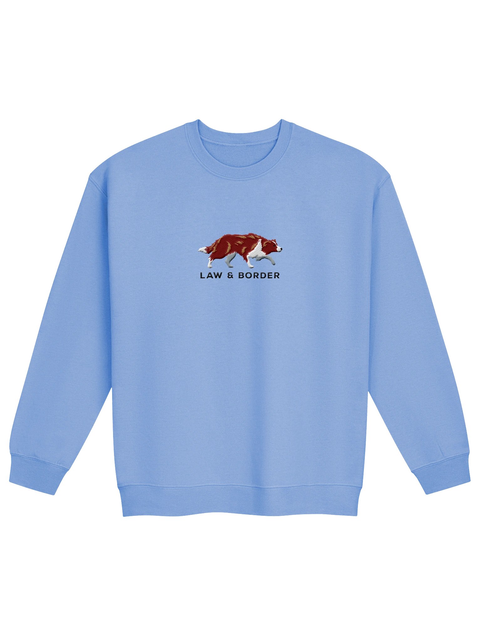Law and Border Sweatshirt (Embroidered) of a Border Collie(Red & White) product image (4)