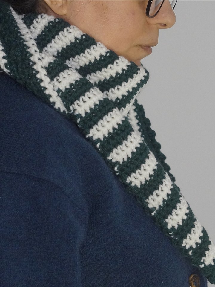 Striped asymmetrical scarf Crochet pattern product image (2)