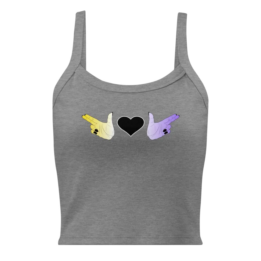 Finger Guns (enby flag) Crop Tank product image (1)