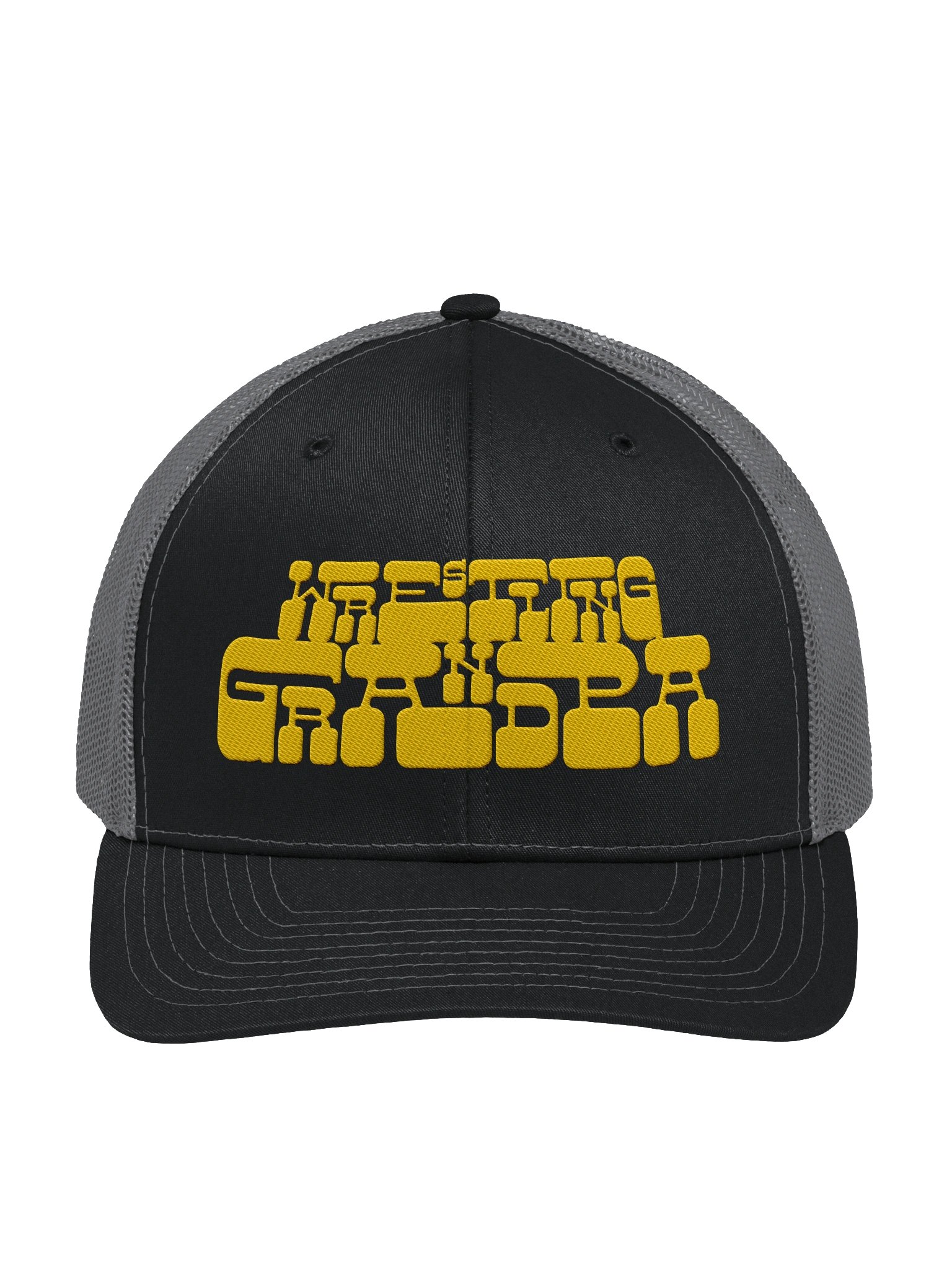 Stylized Yellow Text Richardson "Wrestling Grandpa" Trucker Hat product image (1)