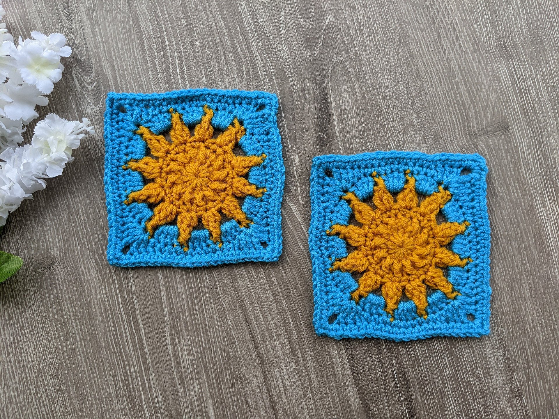 Crochet Large Sun Granny Square Pattern product image (7)