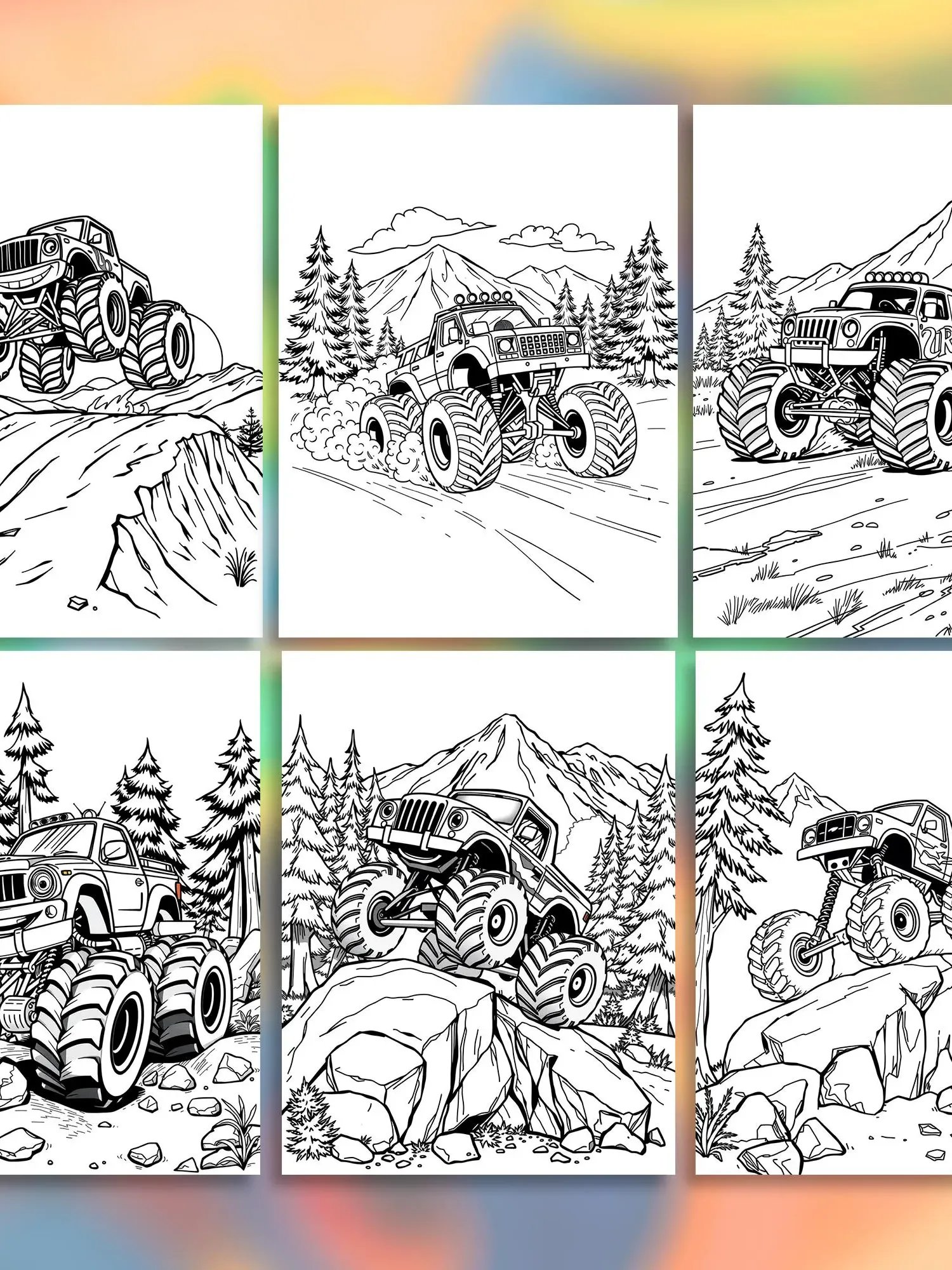 Monster Truck Coloring Book for Kids – 20+ Fun Pages with Big-Wheel Trucks and Stunt Scenes product image (2)