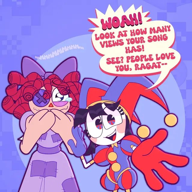 It means so much to me that yall have been tuning in to the music video & streaming the song- so I wanted to make a special thank you!!! ;u; 💕💕 #nerdcore #tadc #animation #ragatha #pomni 