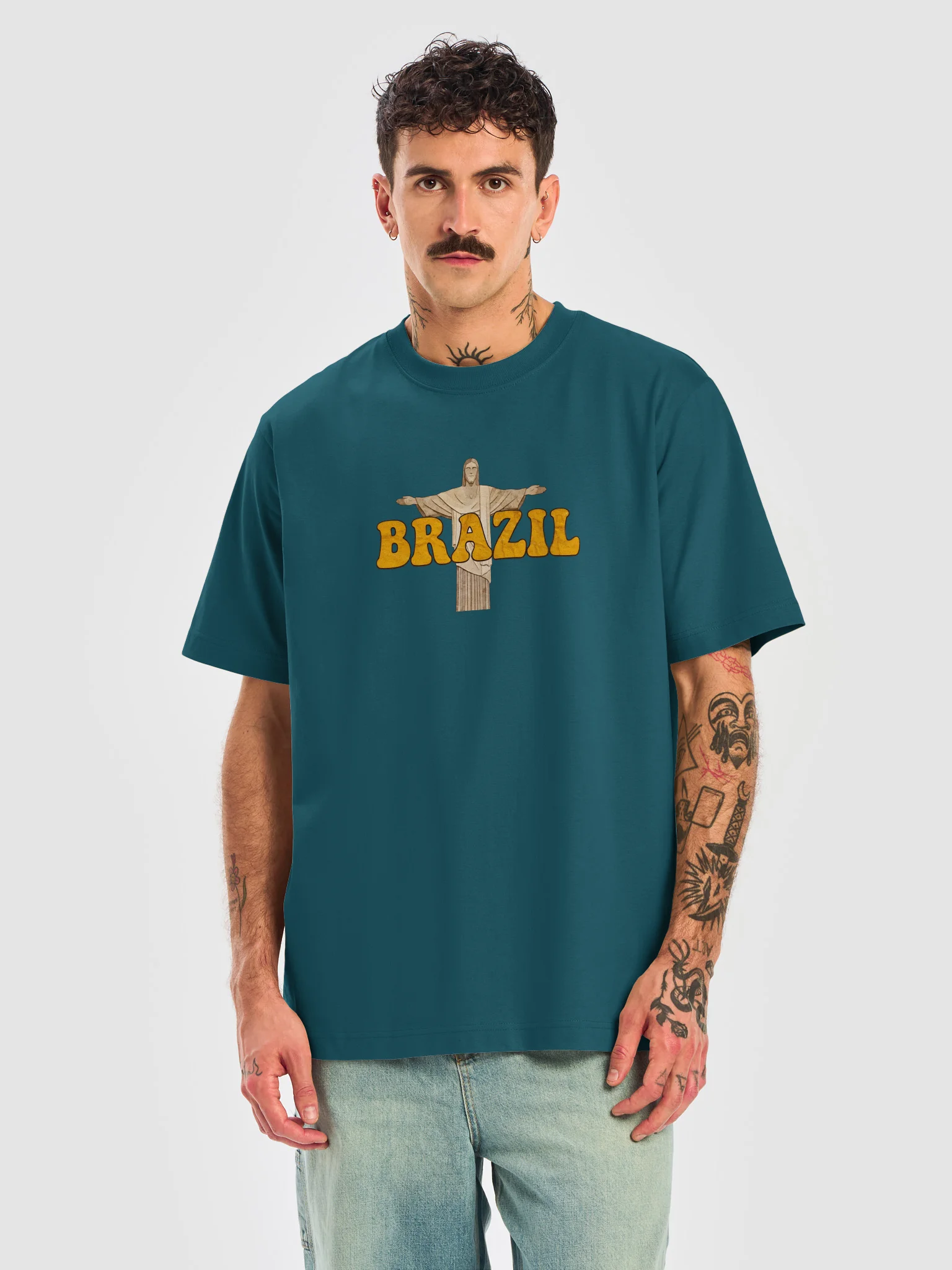Brazil Christ the Redeemer Heavyweight T-Shirt – Vintage Brazilian Travel Tee product image (16)