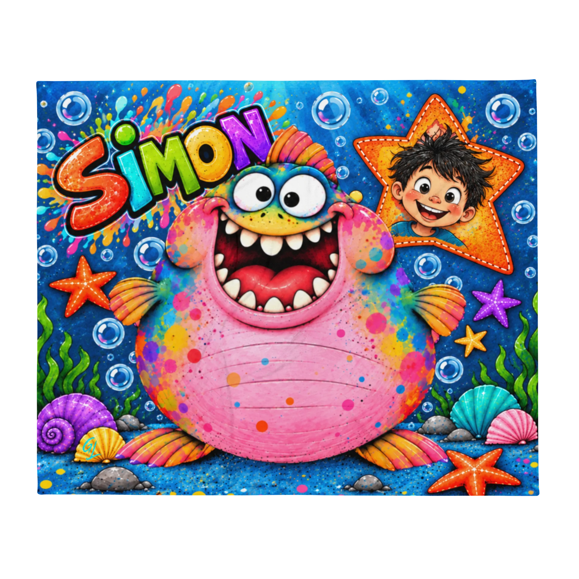 BUBULLE LE POISSON : PLAID PERSONNALISABLE product image (1)