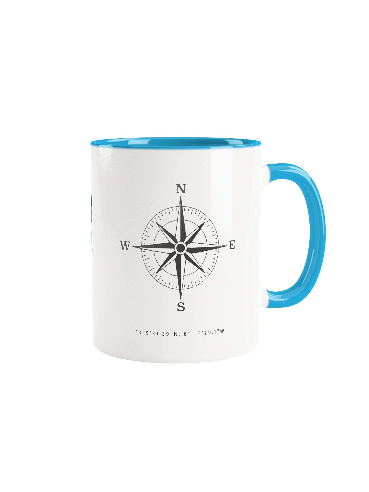 Compass - St. Vincent and the Grenadines - Vintage ALT | Ceramic Mug Sky Blue Peek-A-Boo Inside product image (5)