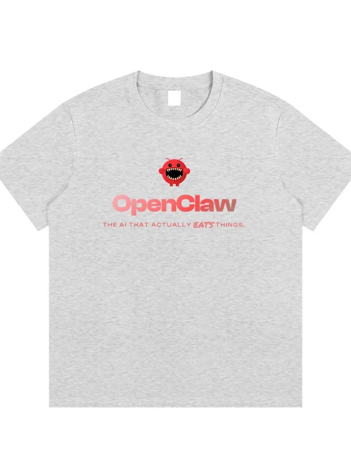 Open claw T-shirt: The ai that actually eats things. product image (1)