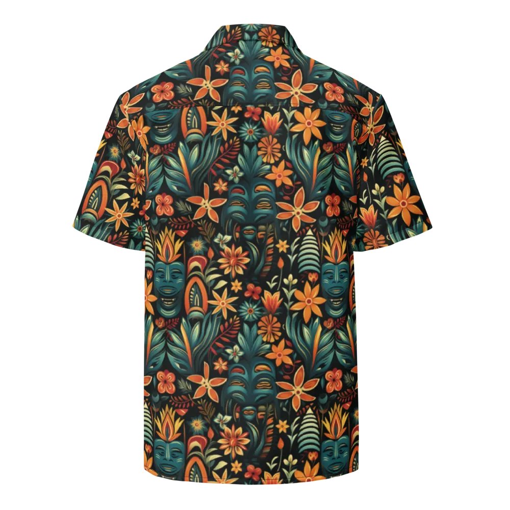 Tribal Floral Tiki Hawaiian Shirt product image (5)