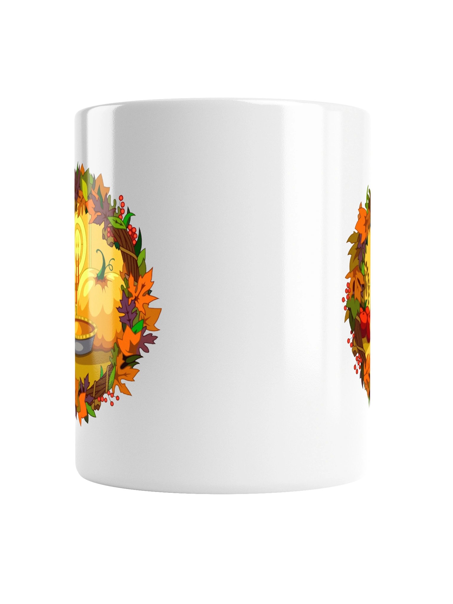 Cozy Thanksgiving Candlelight Ceramic Mug – Festive Autumn Feast Coffee Cup product image (4)