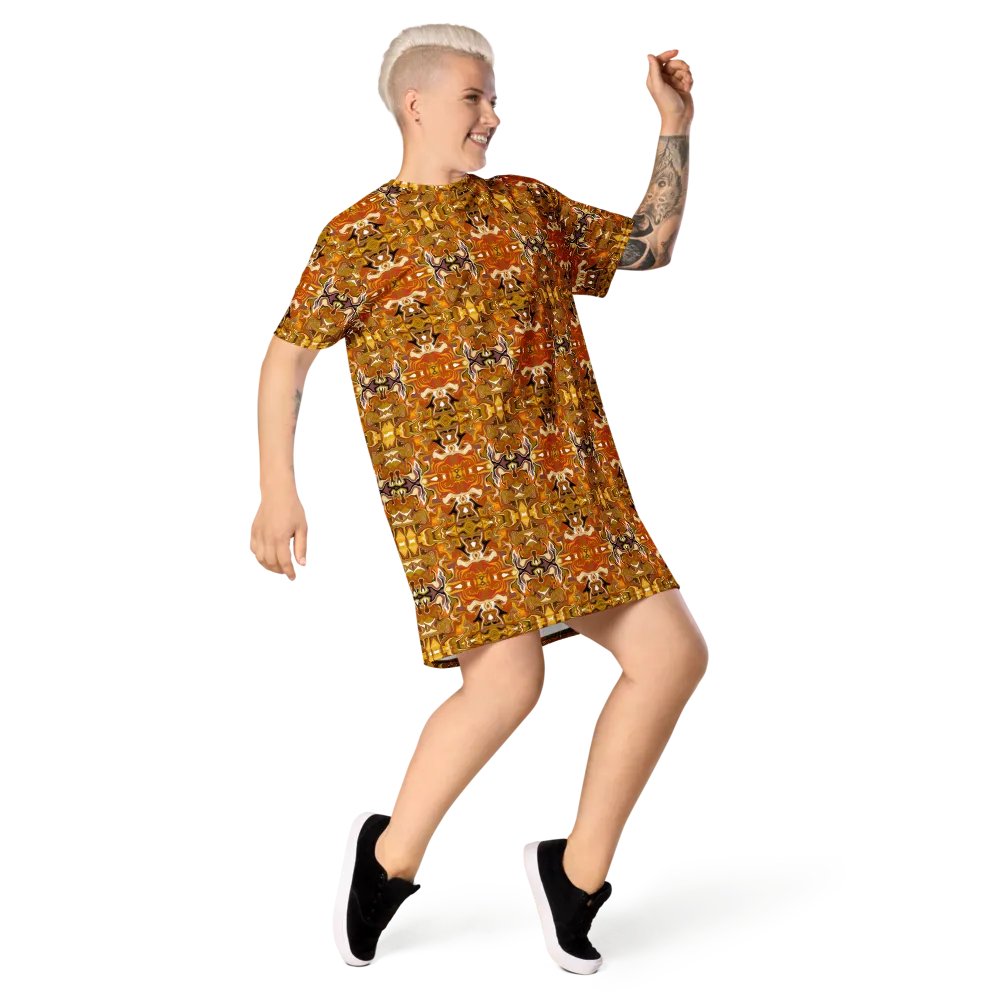 Brown African Inspired T-Shirt Dress product image (9)