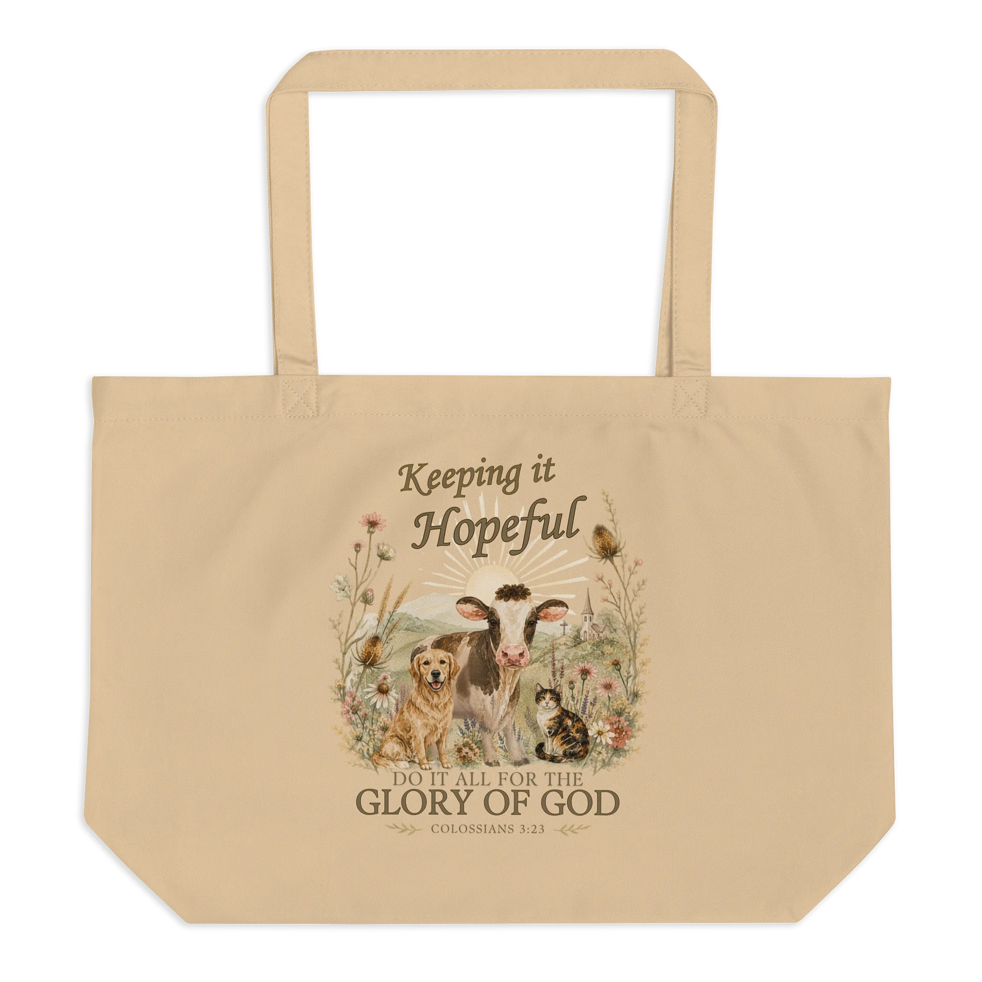 Colossians 3:23 Collection | Oyster Organic Cotton Tote Bag product image (1)