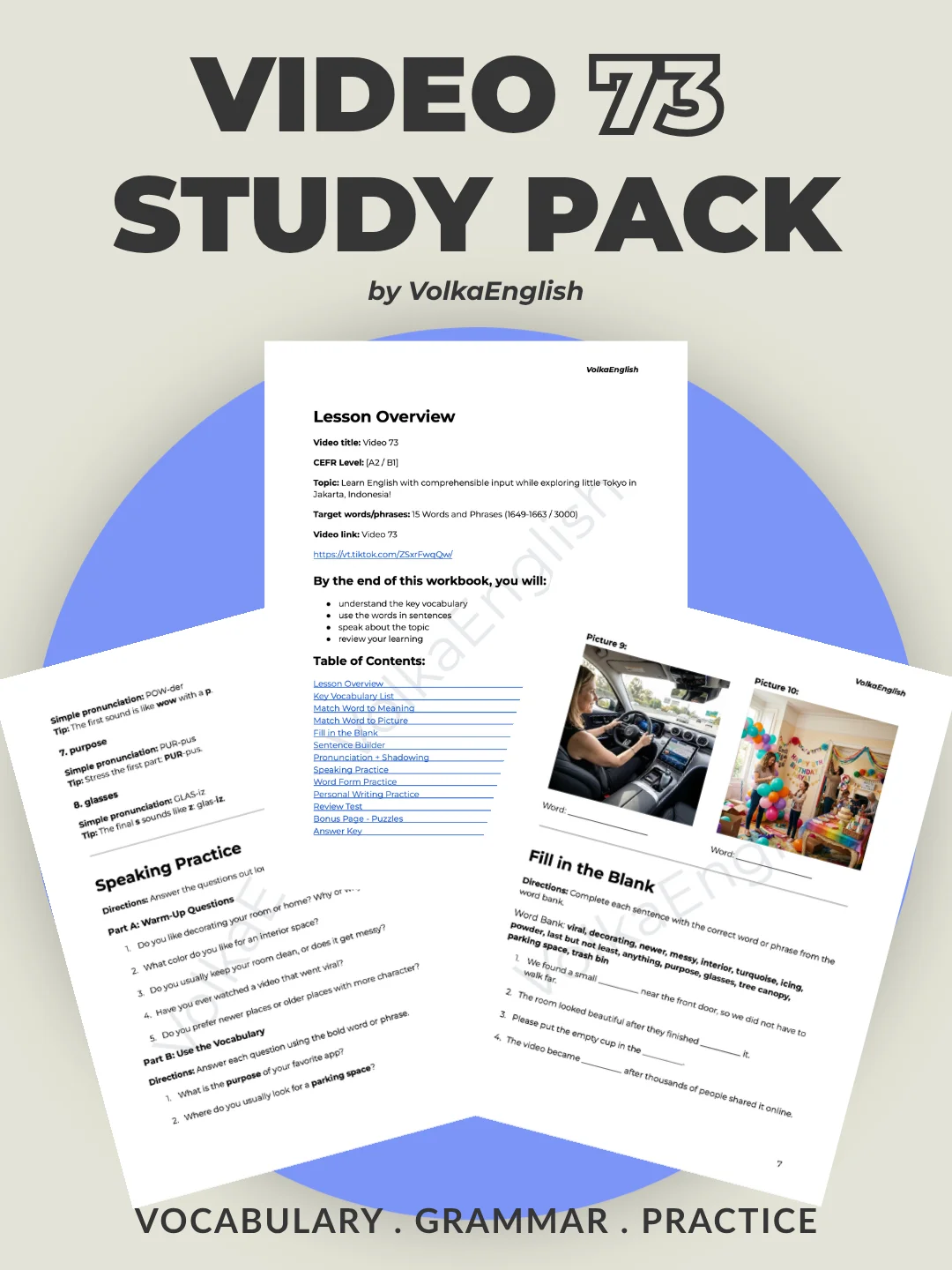 A Day in Indonesia | Comprehensible Input Vlog #73 - Video 73 Study Pack product image (1)