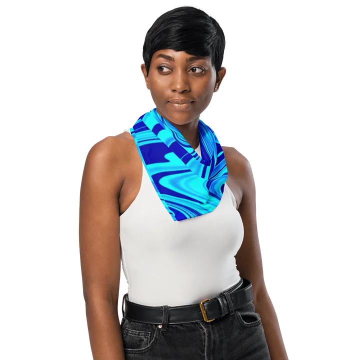 Bandana - Light and Dark Blue Digital Fluid Art product image (2)