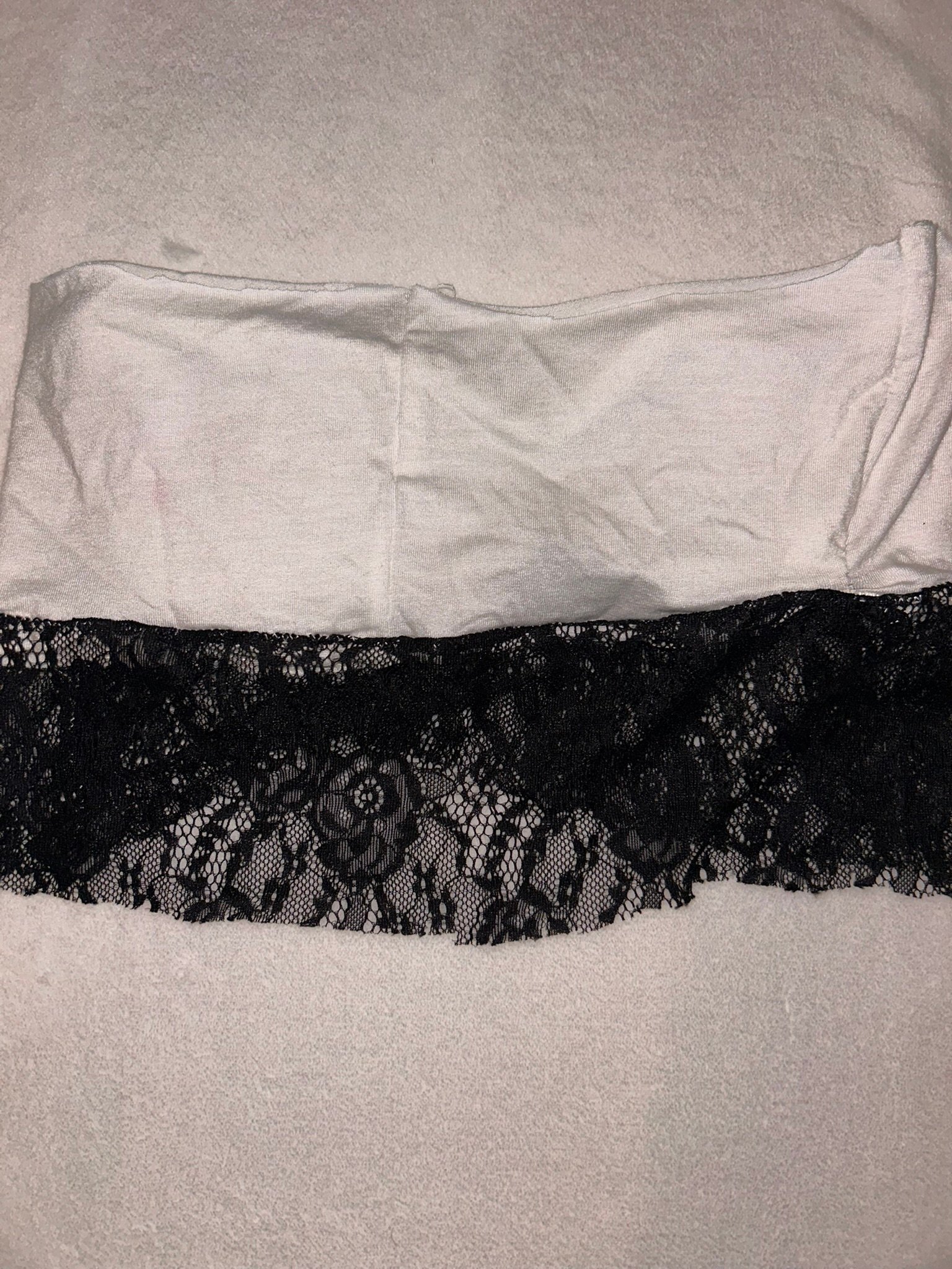 White tube top with lace bottom product image (4)