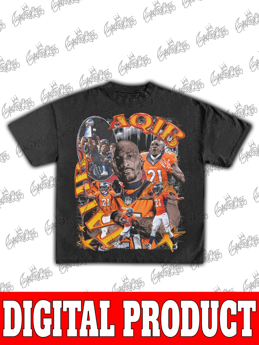 Aqib Talib Denver Broncos Super Bowl 50 Champion No-Fly Zone Vintage NFL Bootleg Graphic product image (1)