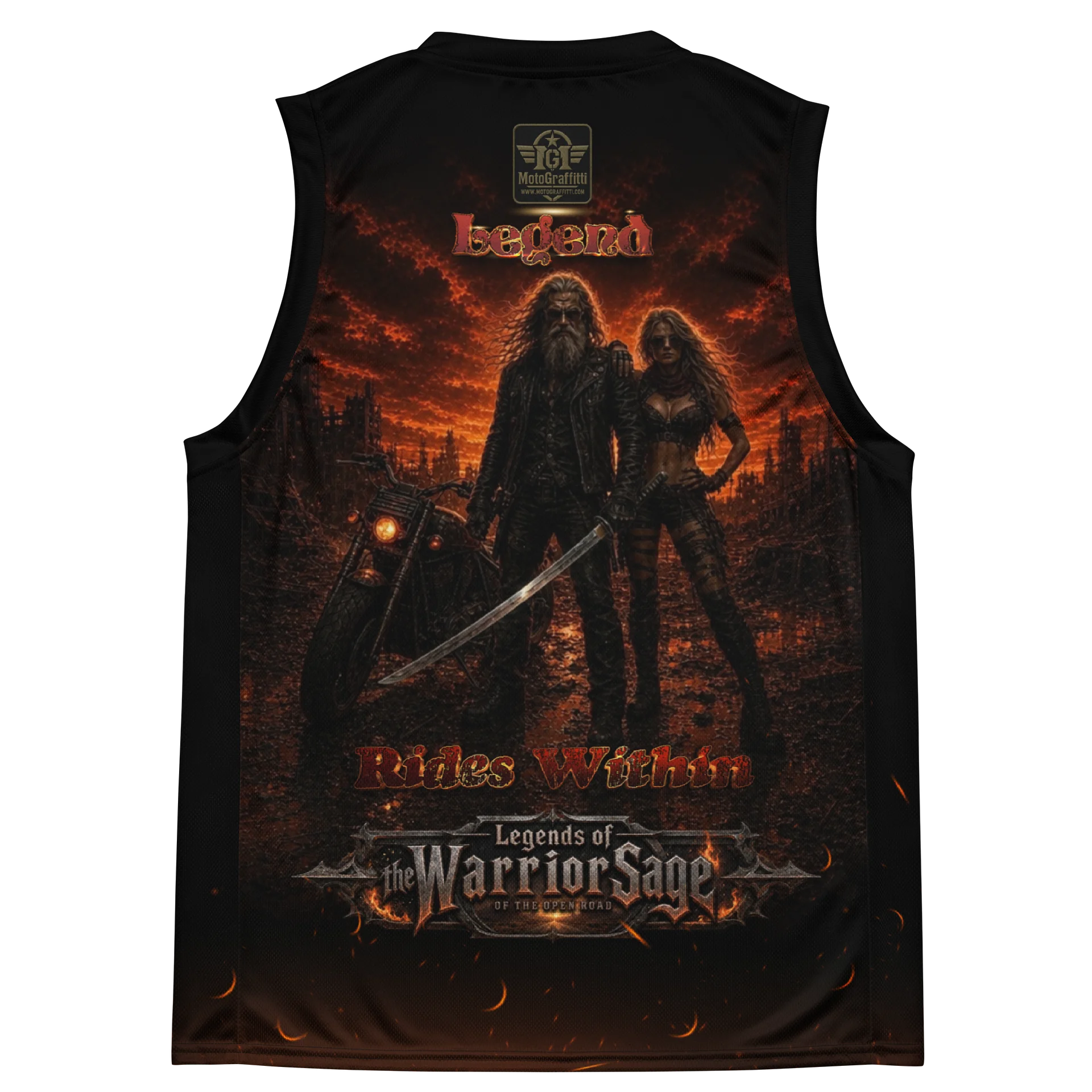 MötoGraffitti "Legend" Sleeveless Moisture Wicking Riding Tee product image (4)