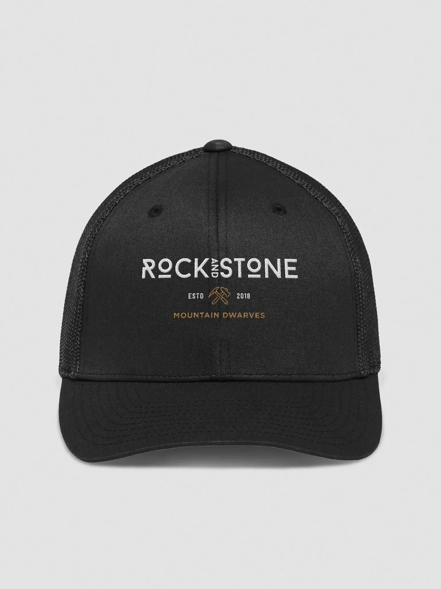 Deep Rock Galactic Rock & Stone Flexfit Mesh Back Trucker Hat product image (1)