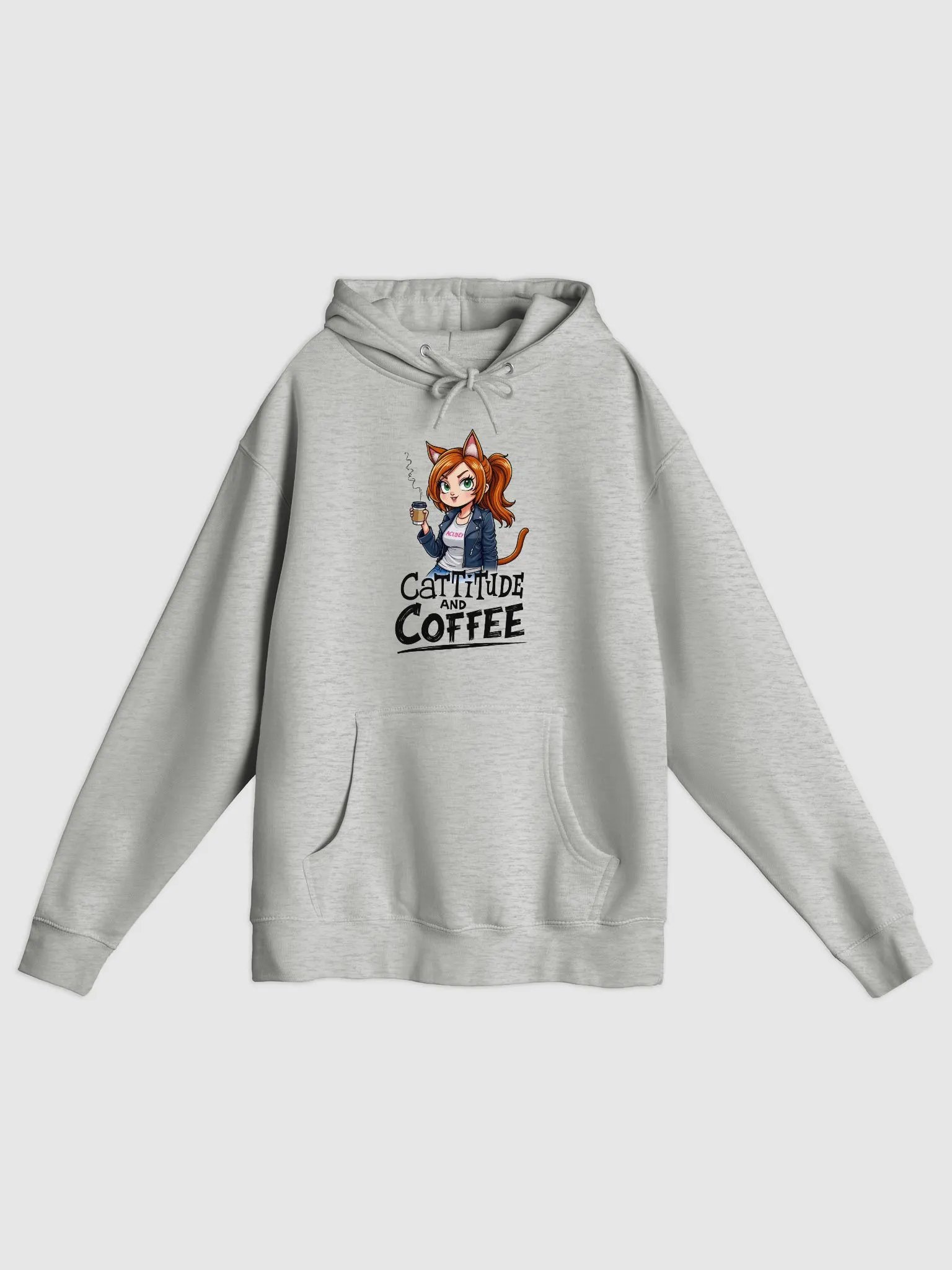 Cat-Titude and Coffee Premium Hoodie product image (2)
