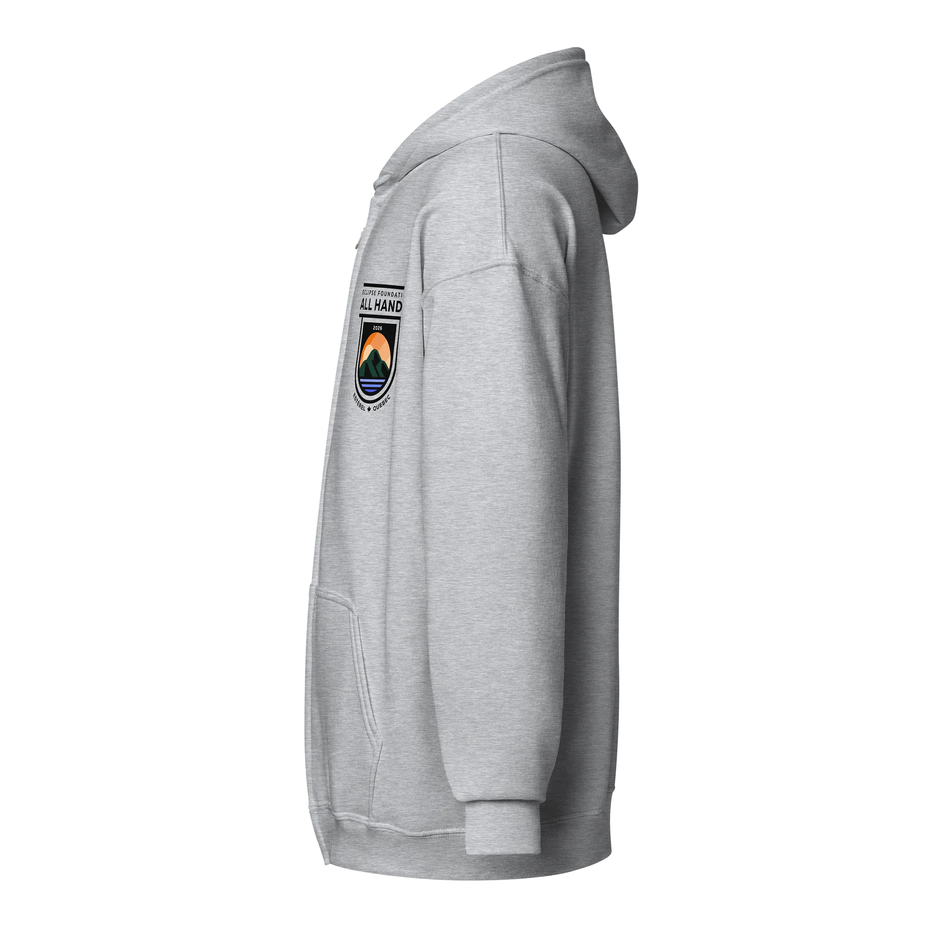 All Hands zipped hoodie, grey product image (5)
