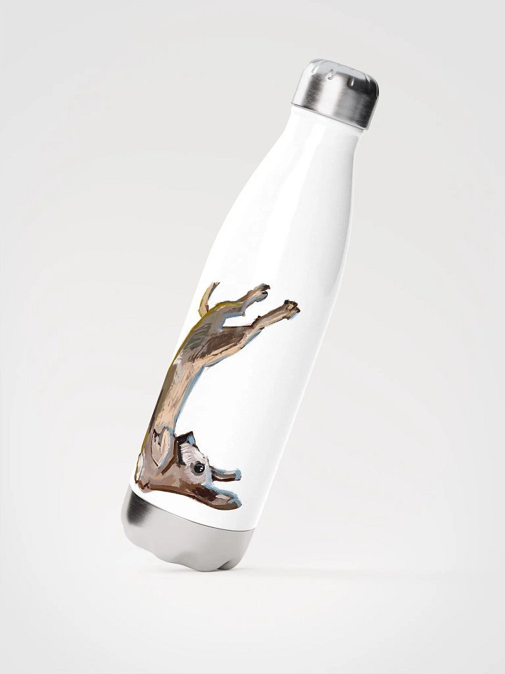 Upside Down Pup - White Stainless Steel Water Bottle product image (2)
