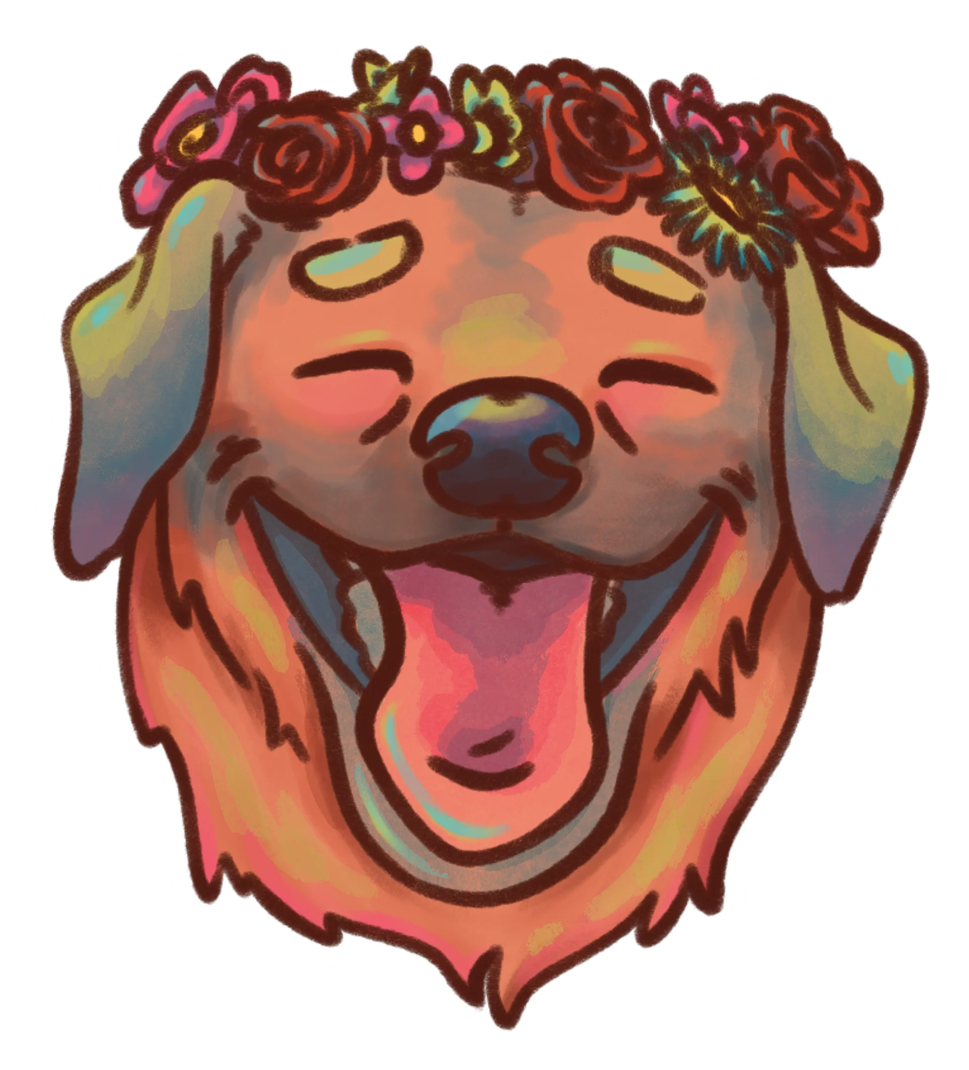 sticker : flower doggo product image (1)