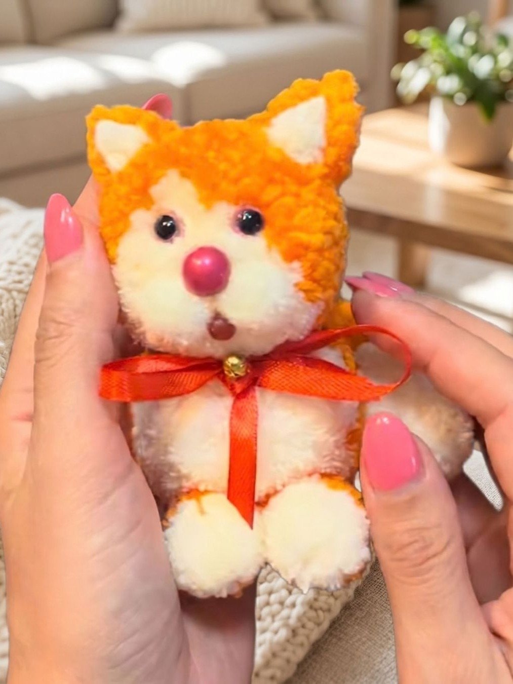 Pom Pom Fox Tutorial PDF: Easy Yarn Craft Guide + Video Tutorial Link (Digital Download) product image (3)
