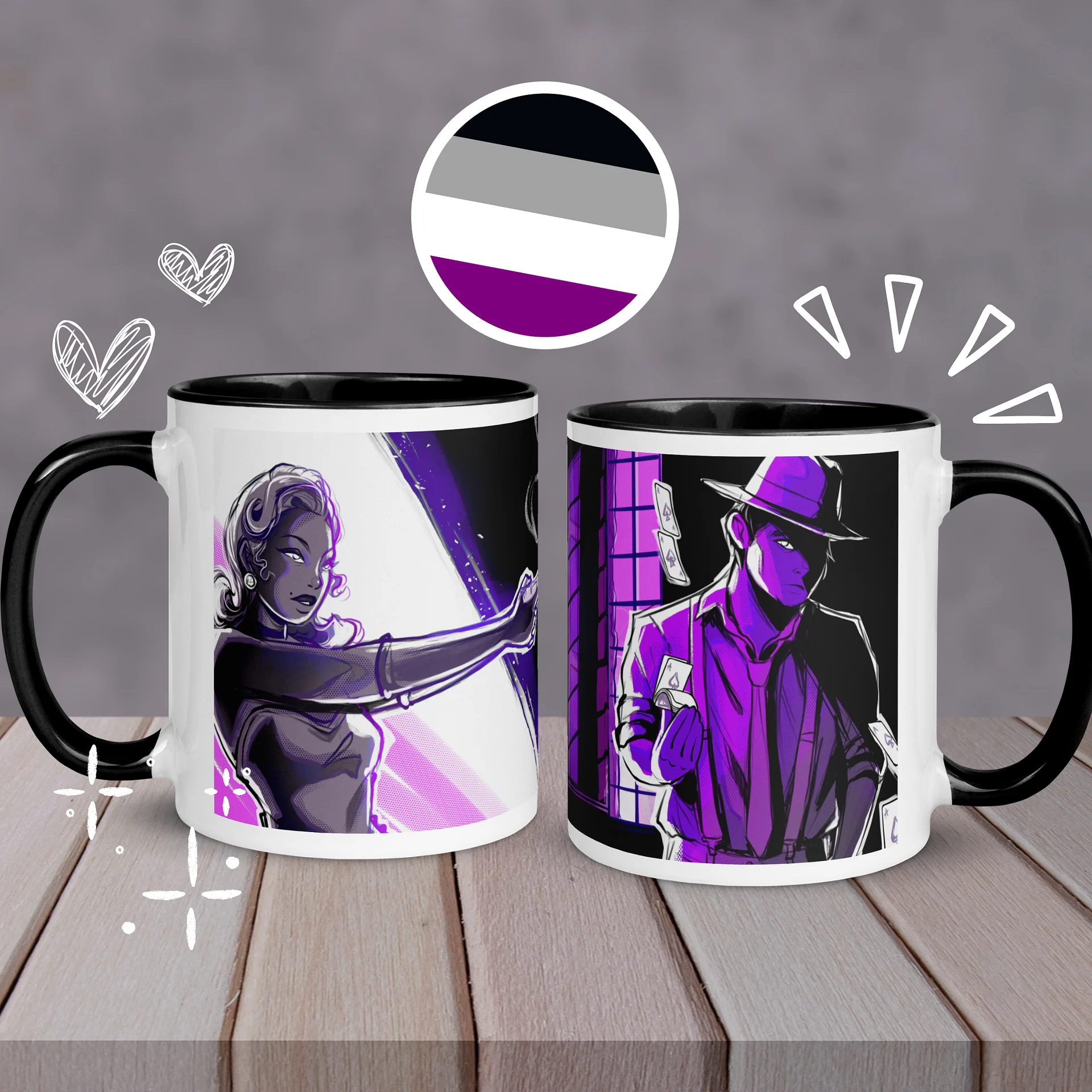 Asexual Noir Mystery Subtle Pride Mug product image (1)