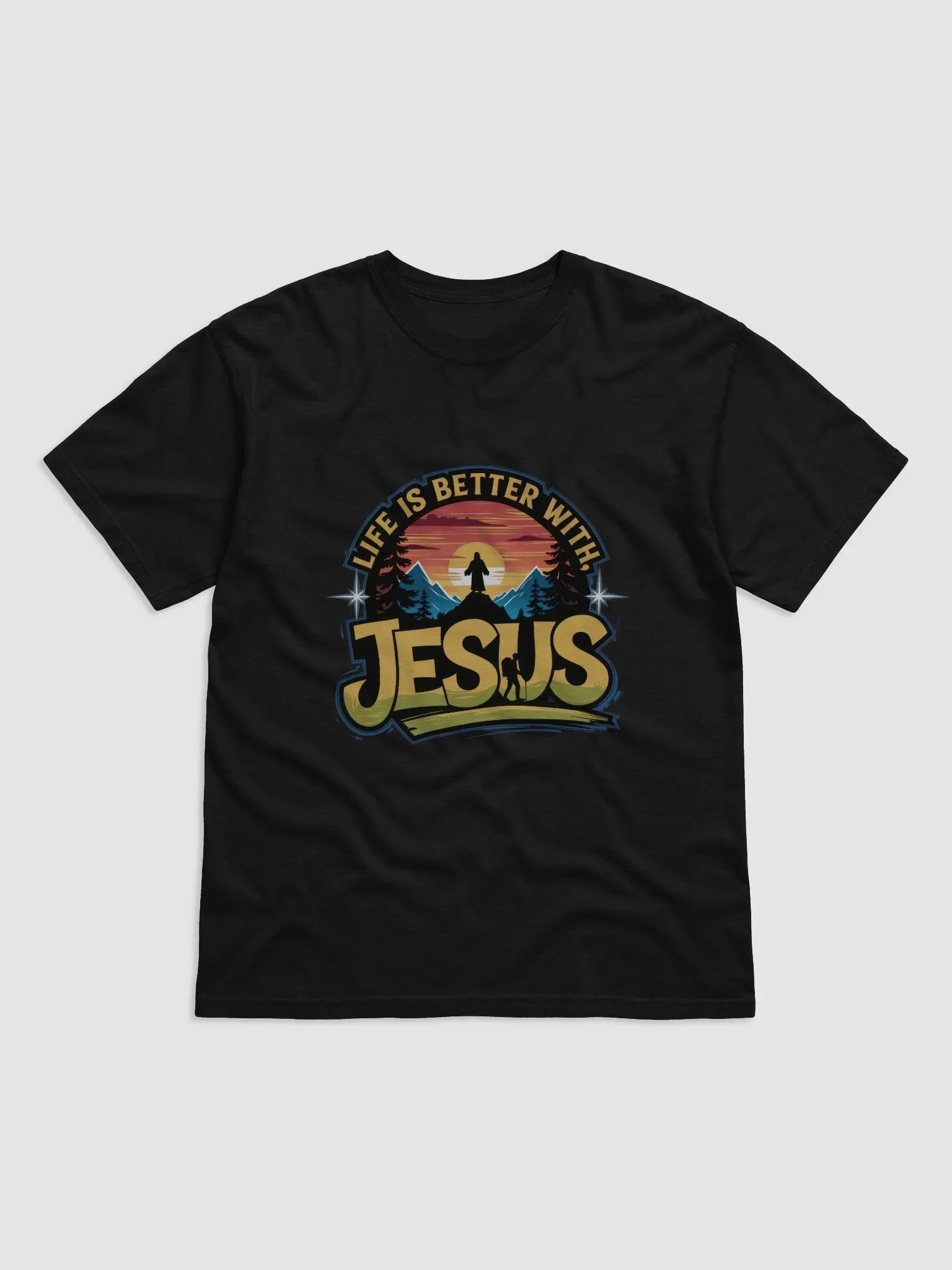 Divine Sunset Life is better with Jesus Silhouette T-Shirt product image (2)