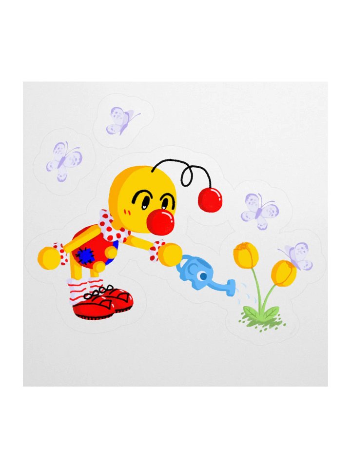 Boyoyoing Watering Tulips Flat Sticker product image (1)