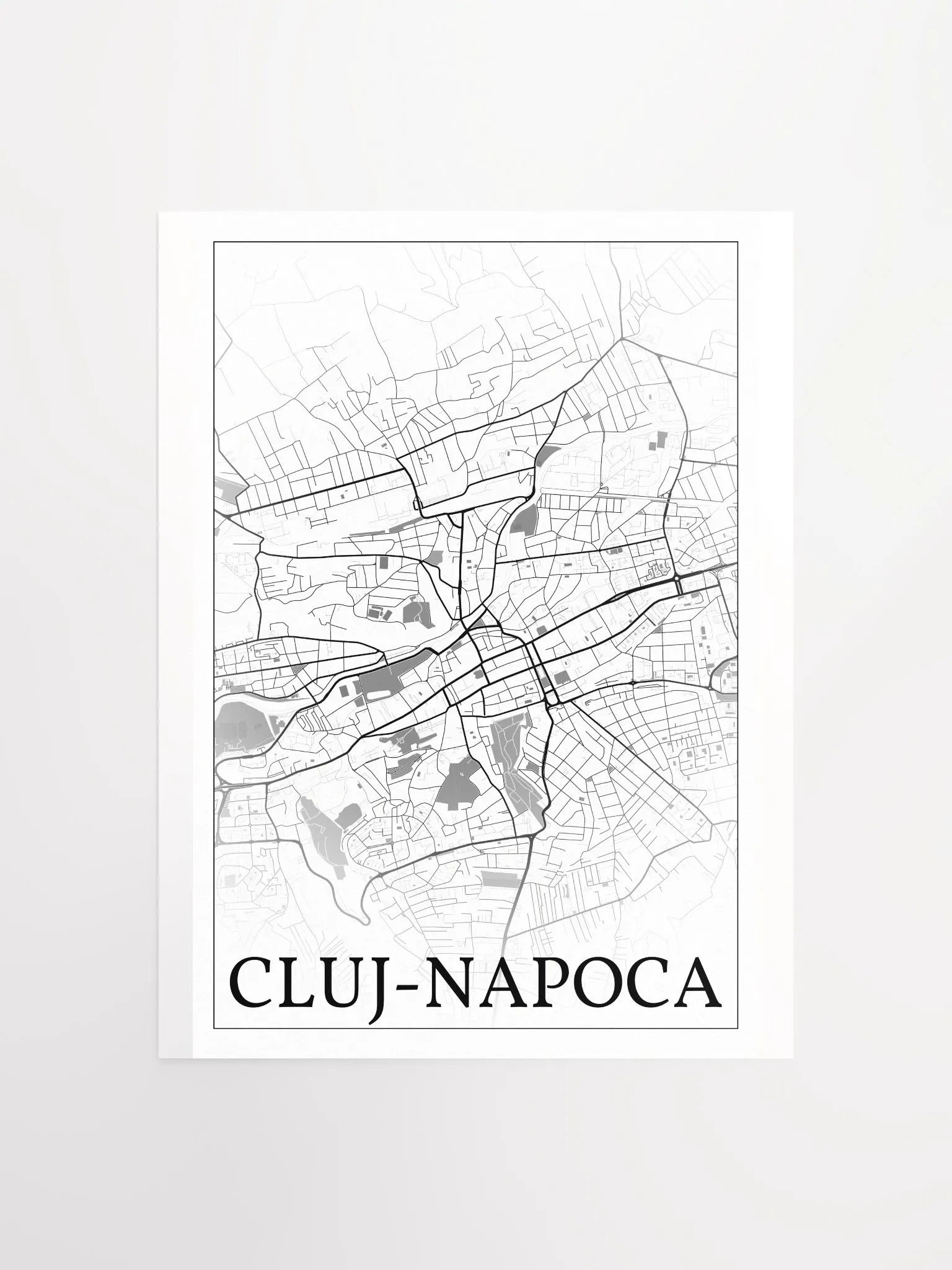 Cluj-Napoca, Romania, city map print product image (5)