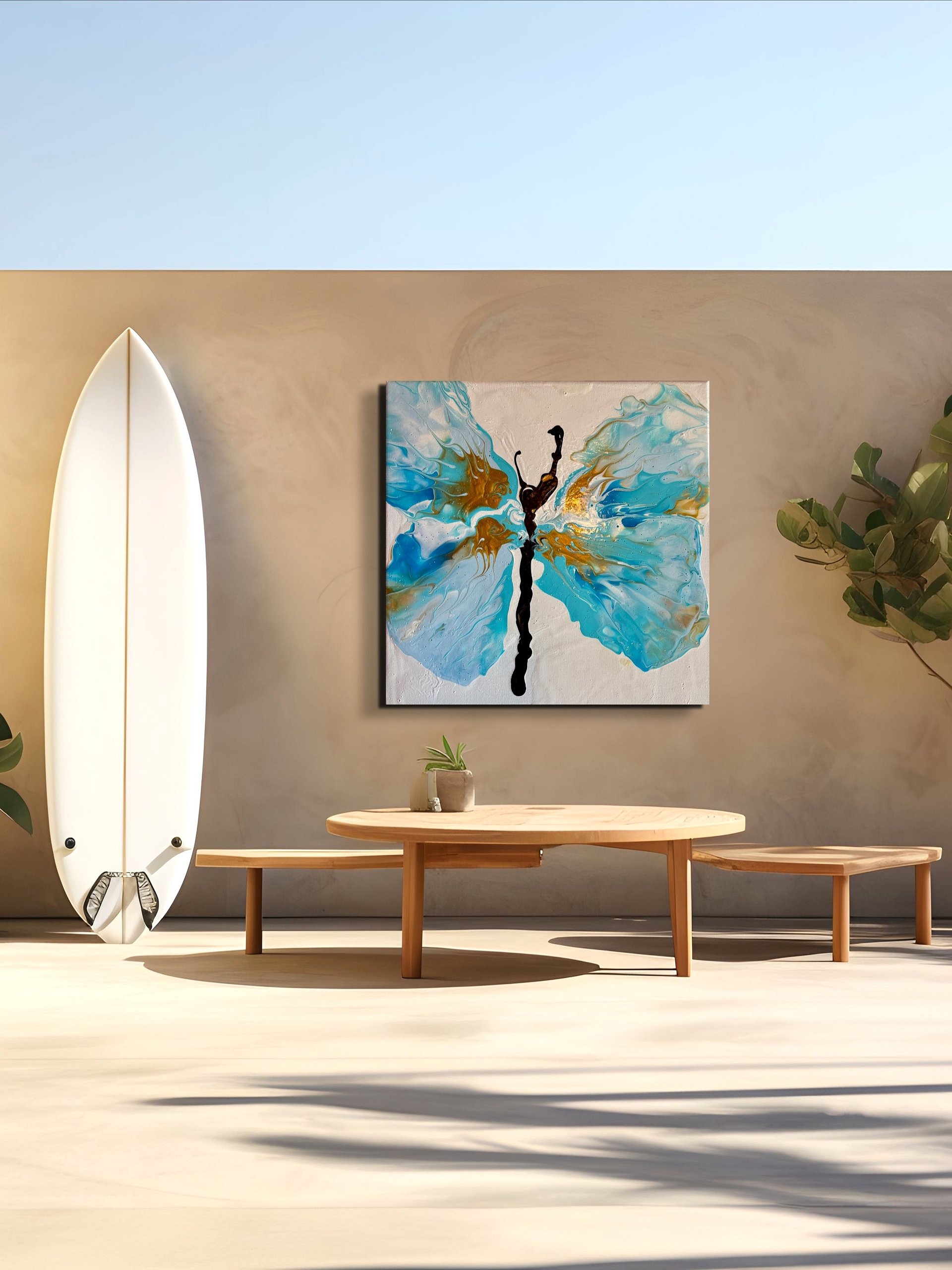Gold and Blue Butterfly Canvas Print product image (1)