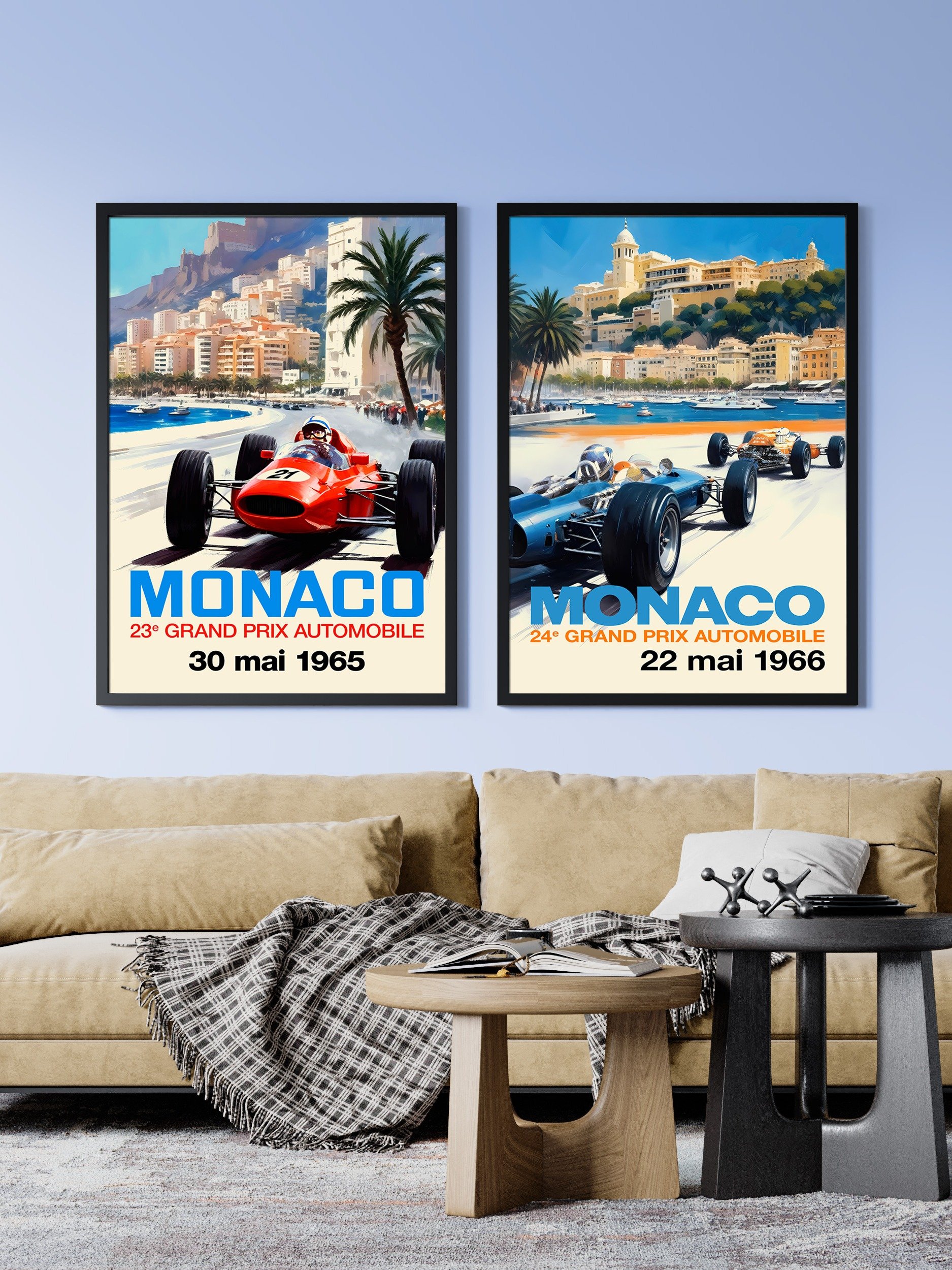 Monaco Grand Prix 1965 Poster — Vintage F1 Racing Wall Art, Retro Motorsport Print product image (2)