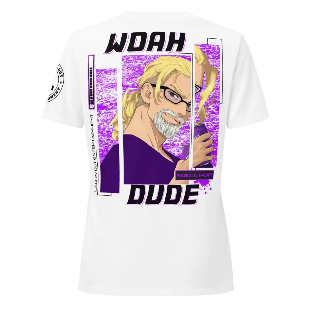 Woah dude V-neck tee white product image (2)