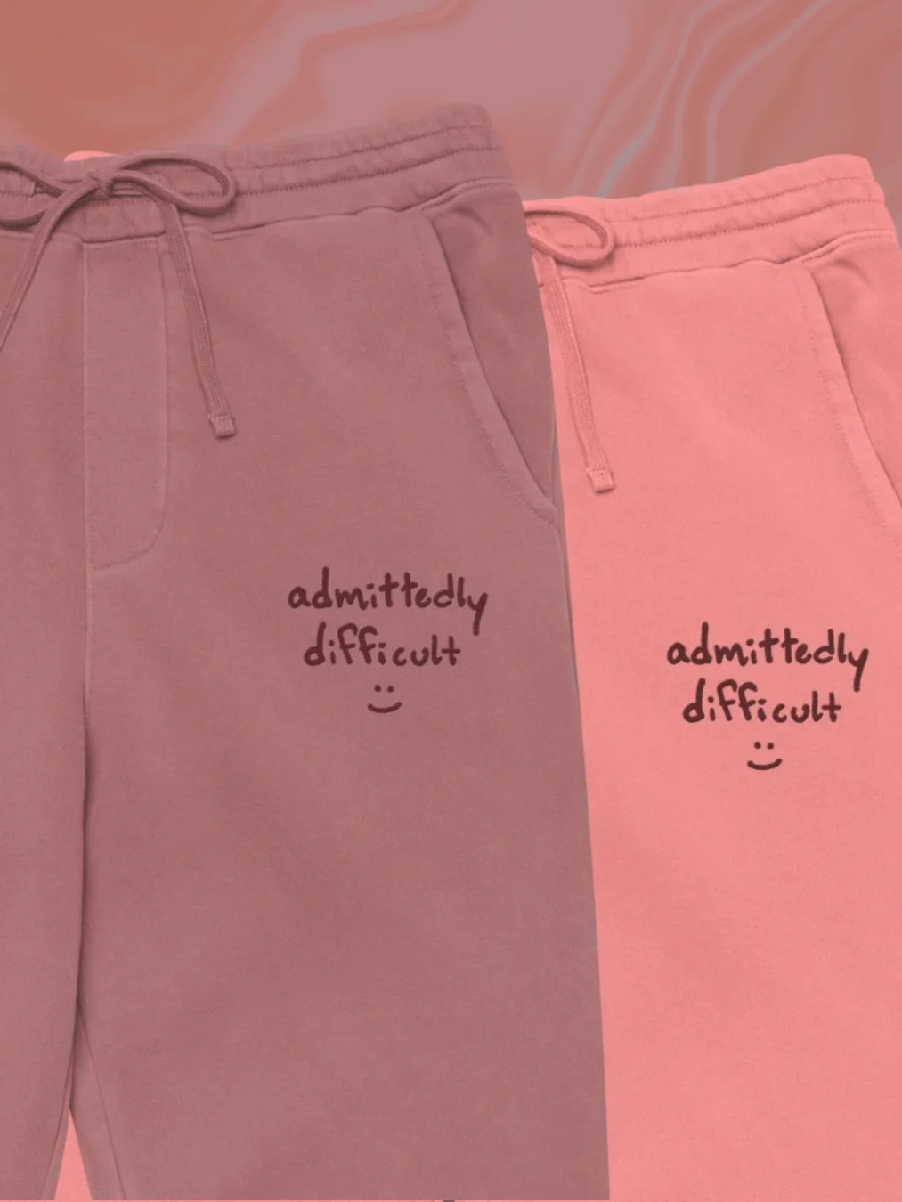 admittedly difficult (maroon thread) pigment dyed sweatpants product image (1)