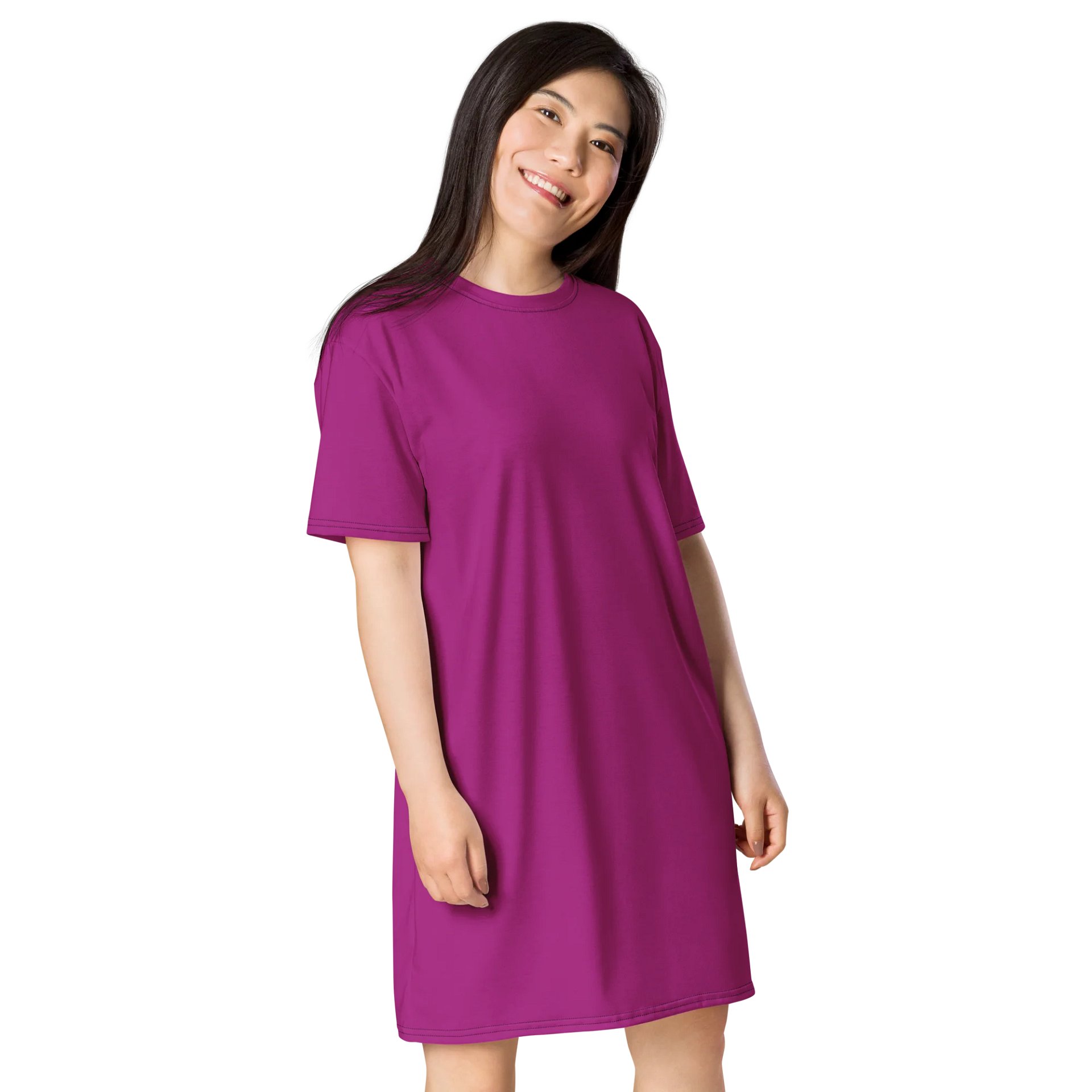 Oversized T-Shirt Dress - Rich Red Violet, Sizes 2XS-6XL product image (4)