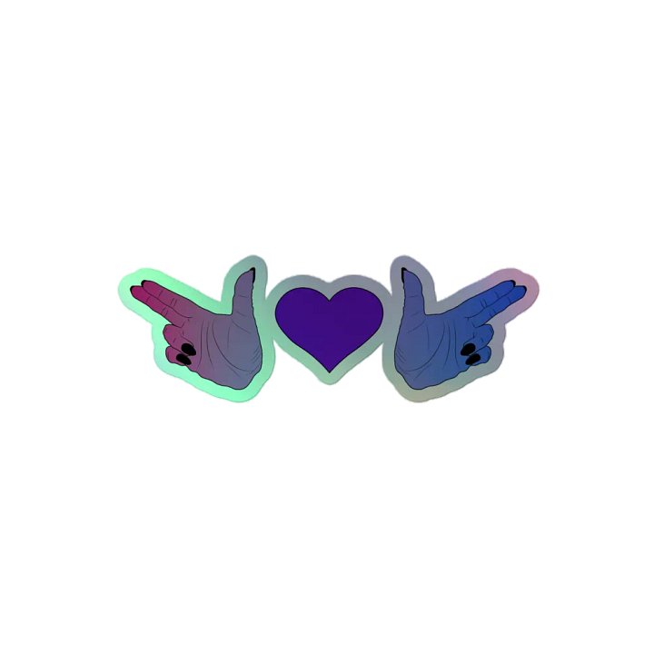 Finger Guns (bi flag) Holo Sticker product image (2)