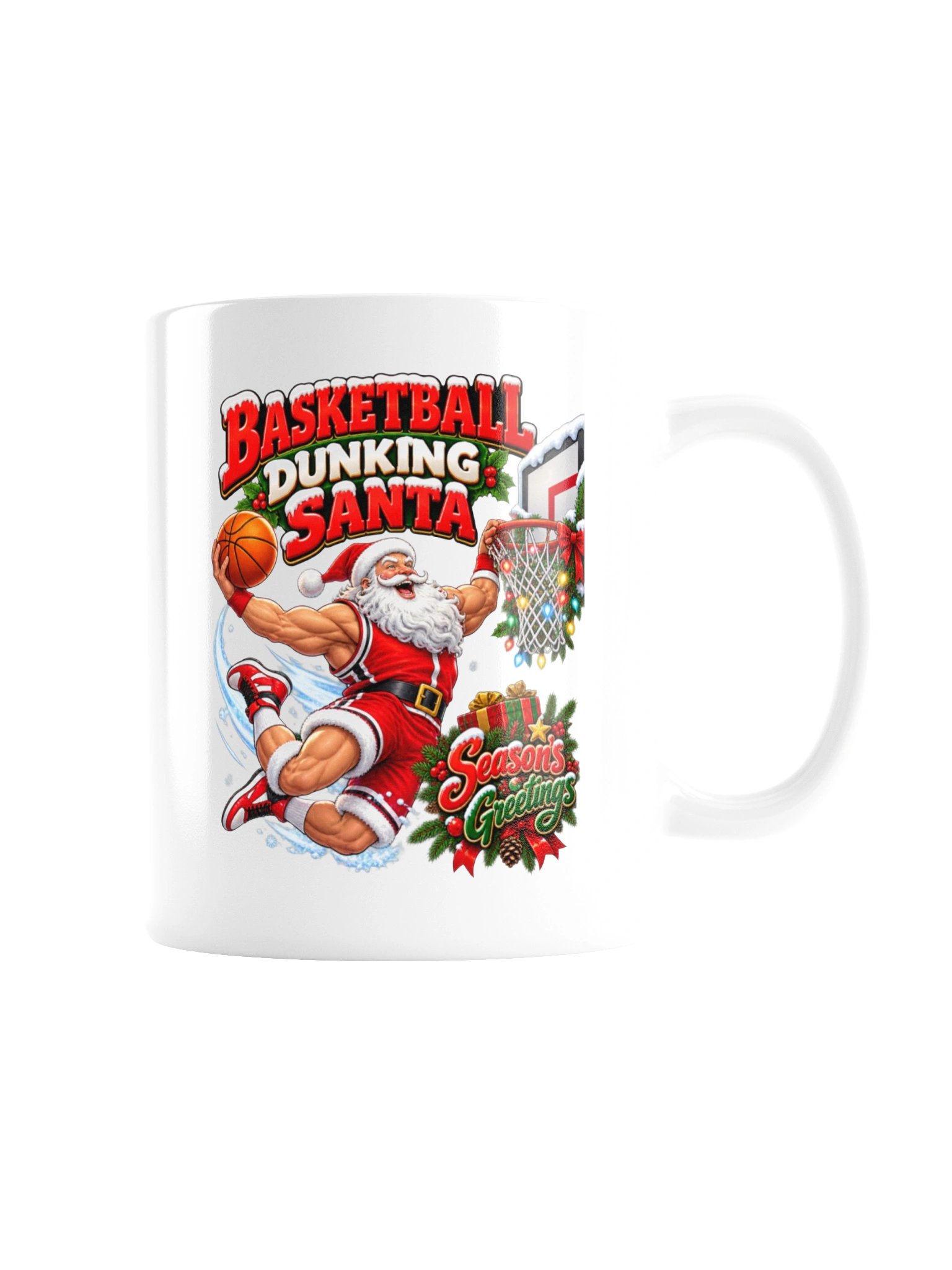 BASKETBALL DUNKING SANTA — SEASON’S GREETINGS! MUG product image (9)