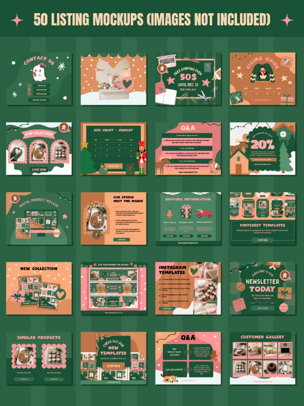 Cute Coquette Christmas Etsy Shop Kit product image (2)