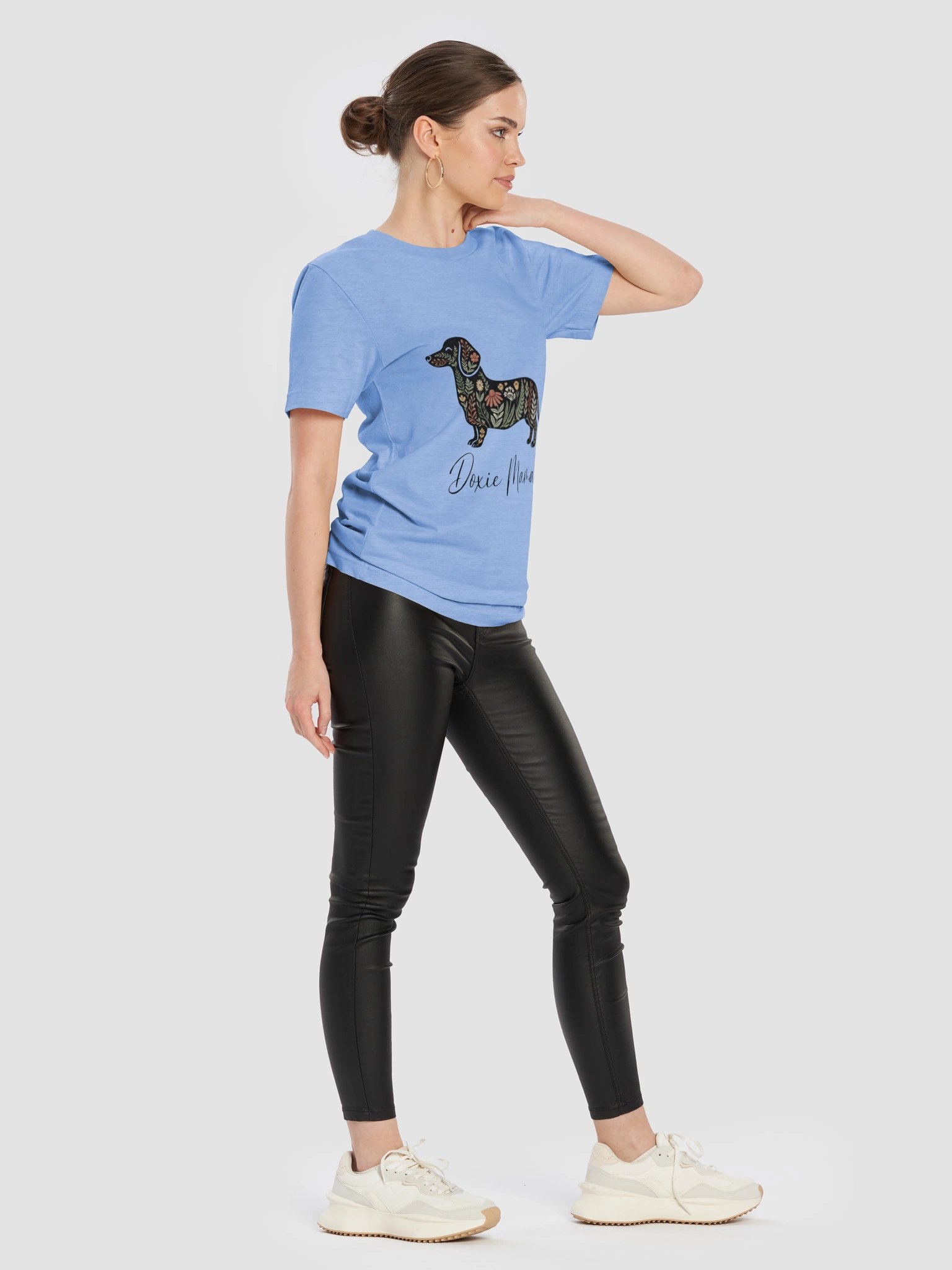 Floral Doxie Mama Shirt | Floral Dachshund T-Shirt product image (5)
