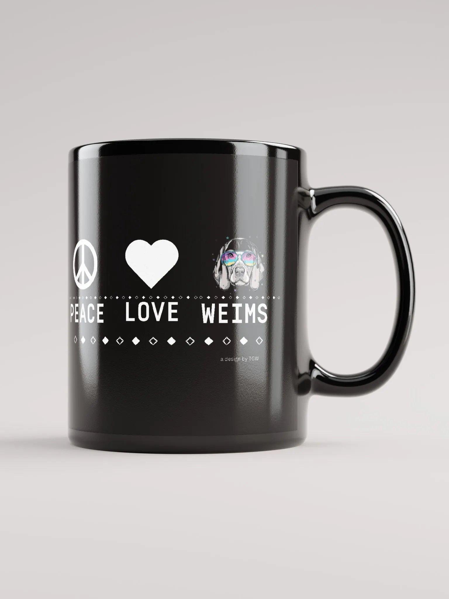 Peace Love Weims - Black Glossy Mug product image (2)