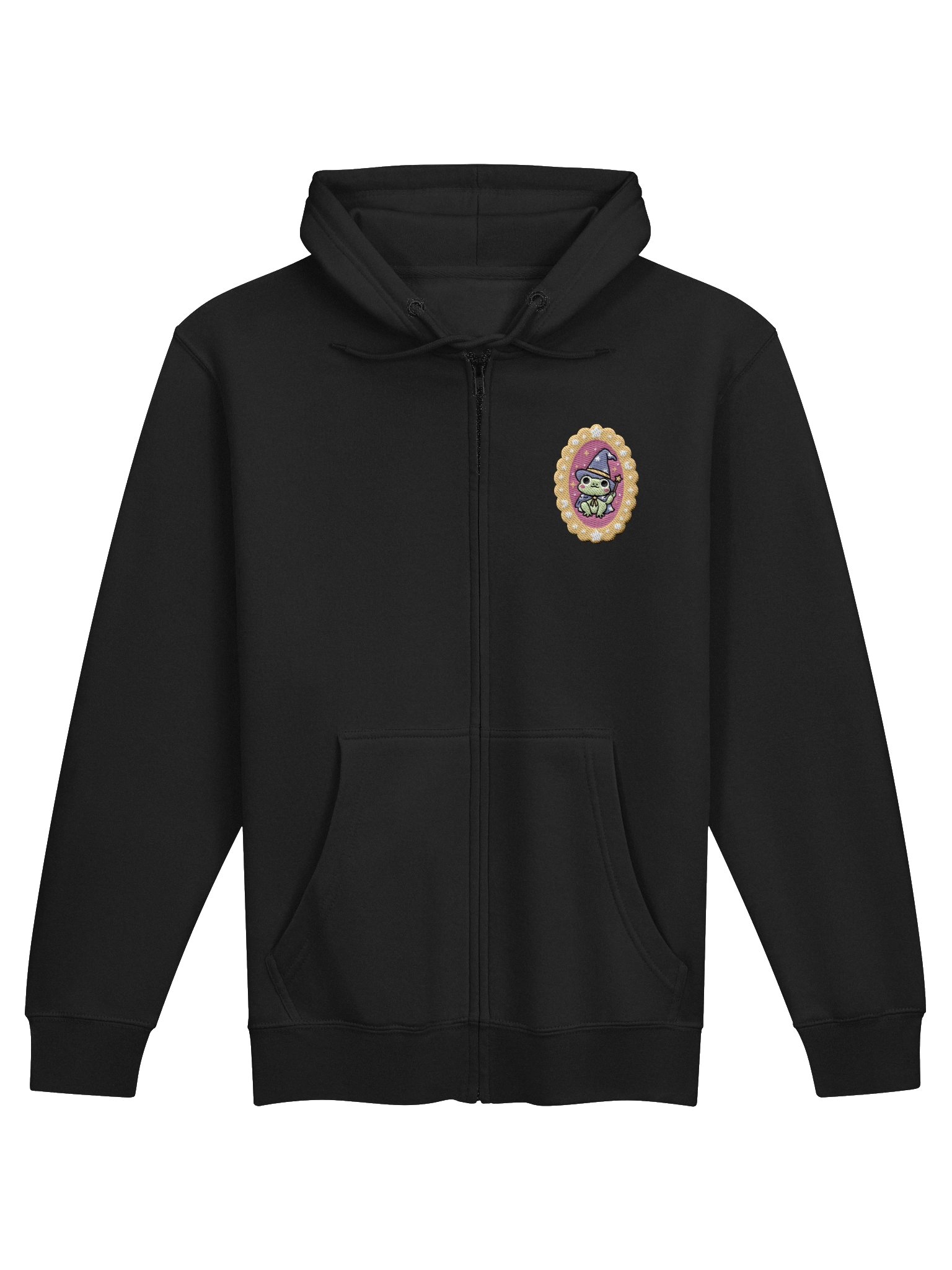 Embroidered Frog Wizard Zip Hoodie product image (1)