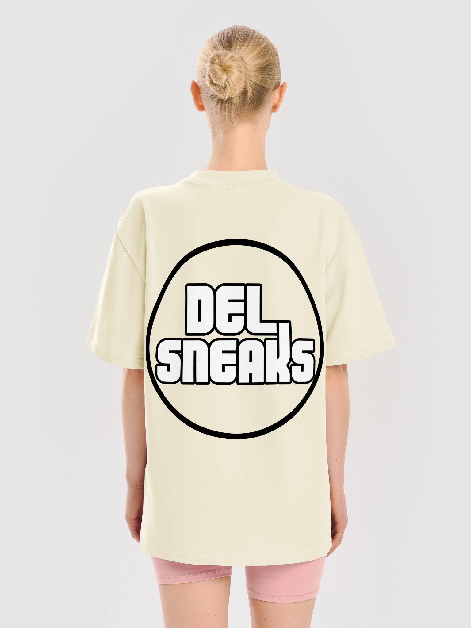 F&B Circular Logo Oversized T Shirt Cream product image (10)