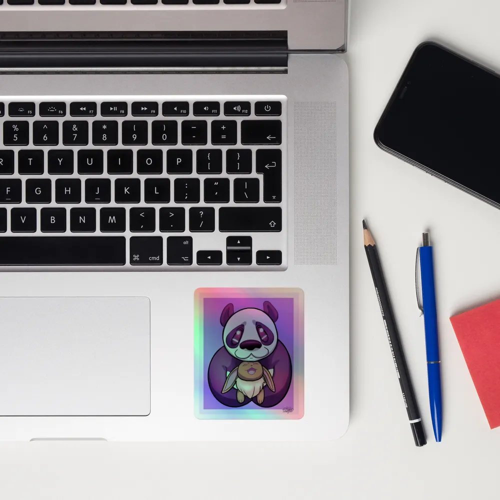 Panda and Fox Holographic Sticker Sheet product image (12)