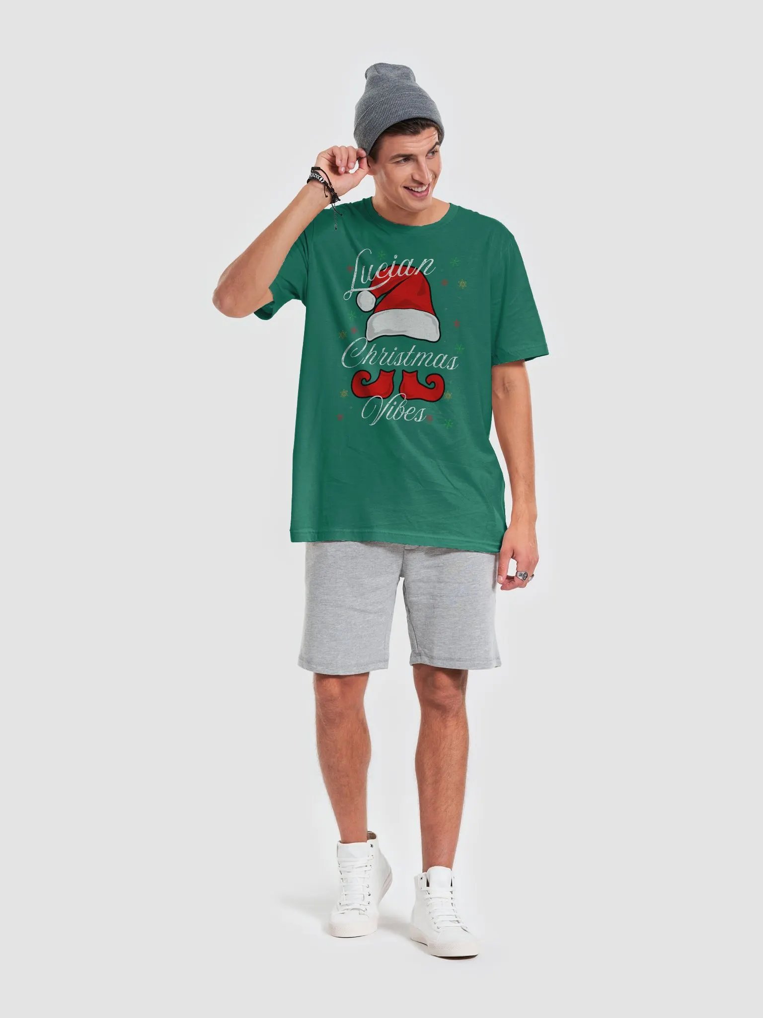 Festive Santa Hat and Elf Shoes T-Shirt product image (17)